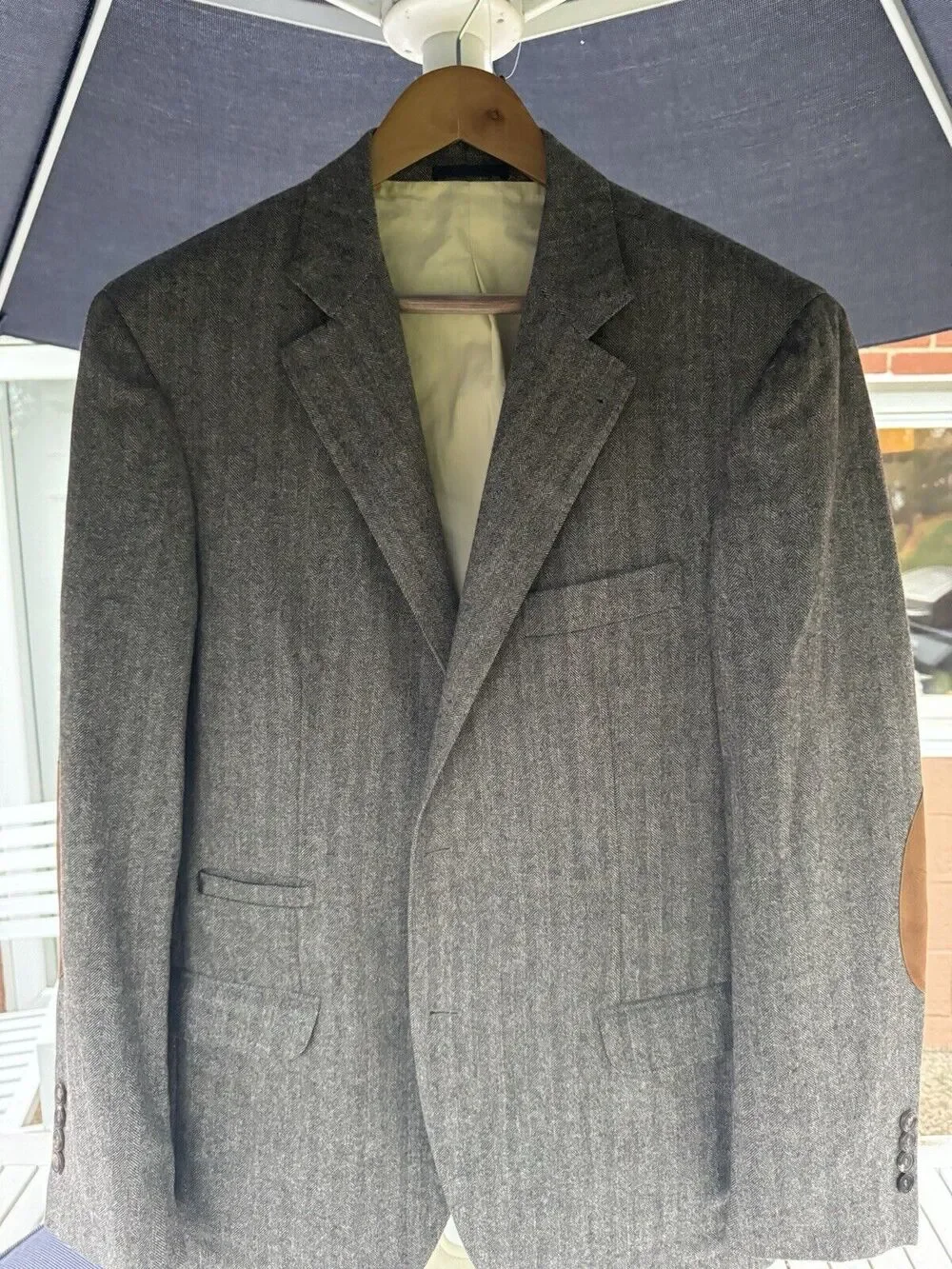 Brunello Cucinelli Gray Herringbone Flannel Tweed Sport Jacket Blazer Men 54/44R